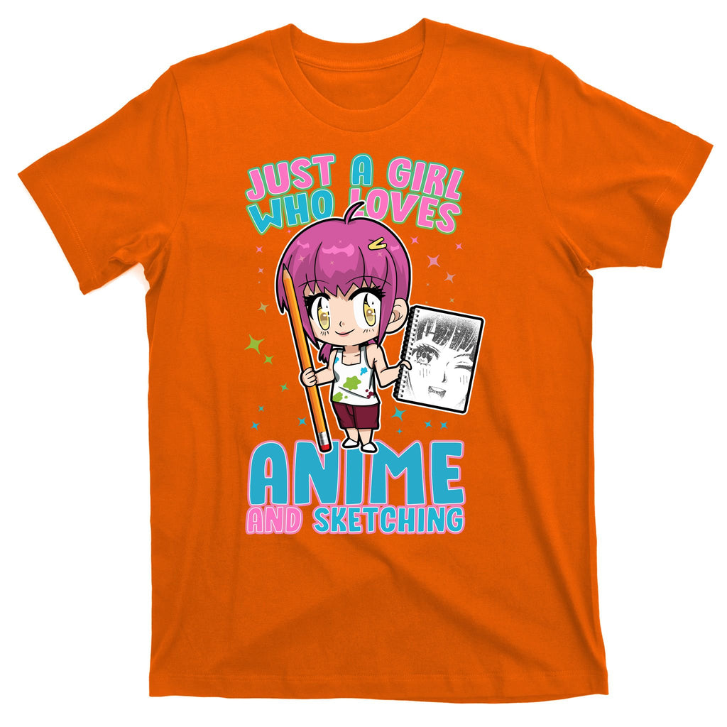 Just A Girl Who Loves Anime And Sketching T-Shirt
