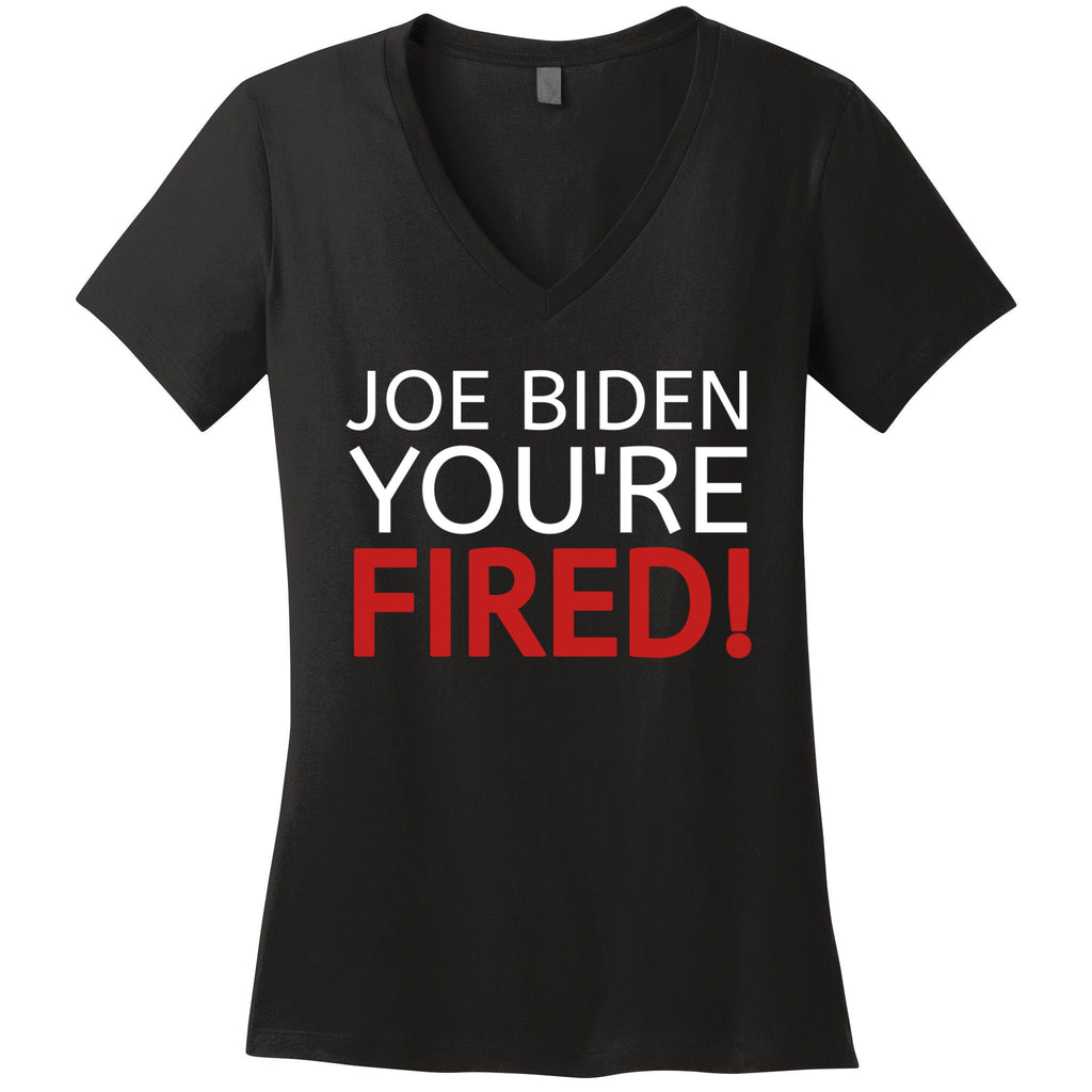 Joe Biden YouRe Fired Gift Antibiden Election 2024 Trump Gift Women's V-Neck T-Shirt