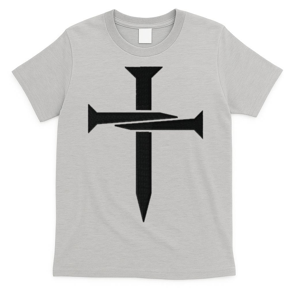 Jesus Christ 3 Nails Cross Christian Faith Embroidered T-Shirt
