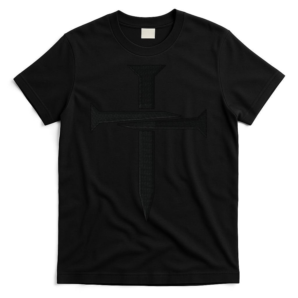 Jesus Christ 3 Nails Cross Christian Faith Embroidered T-Shirt