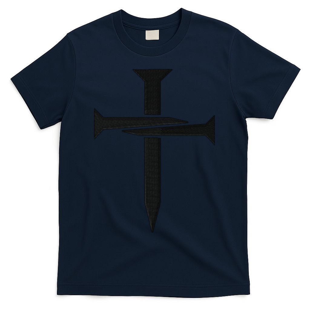 Jesus Christ 3 Nails Cross Christian Faith Embroidered T-Shirt