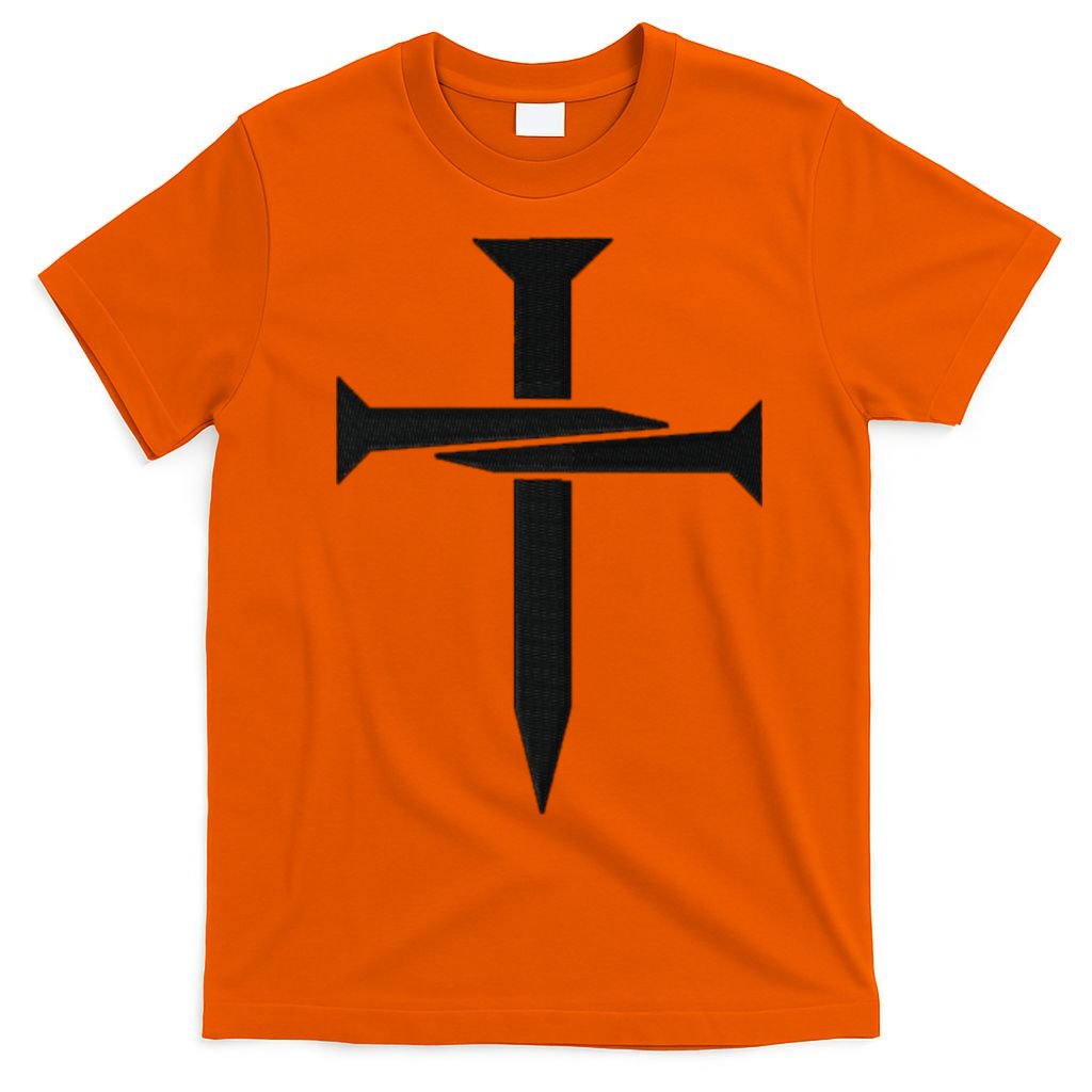 Jesus Christ 3 Nails Cross Christian Faith Embroidered T-Shirt
