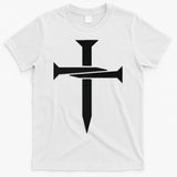 Jesus Christ 3 Nails Cross Christian Faith Embroidered T-Shirt
