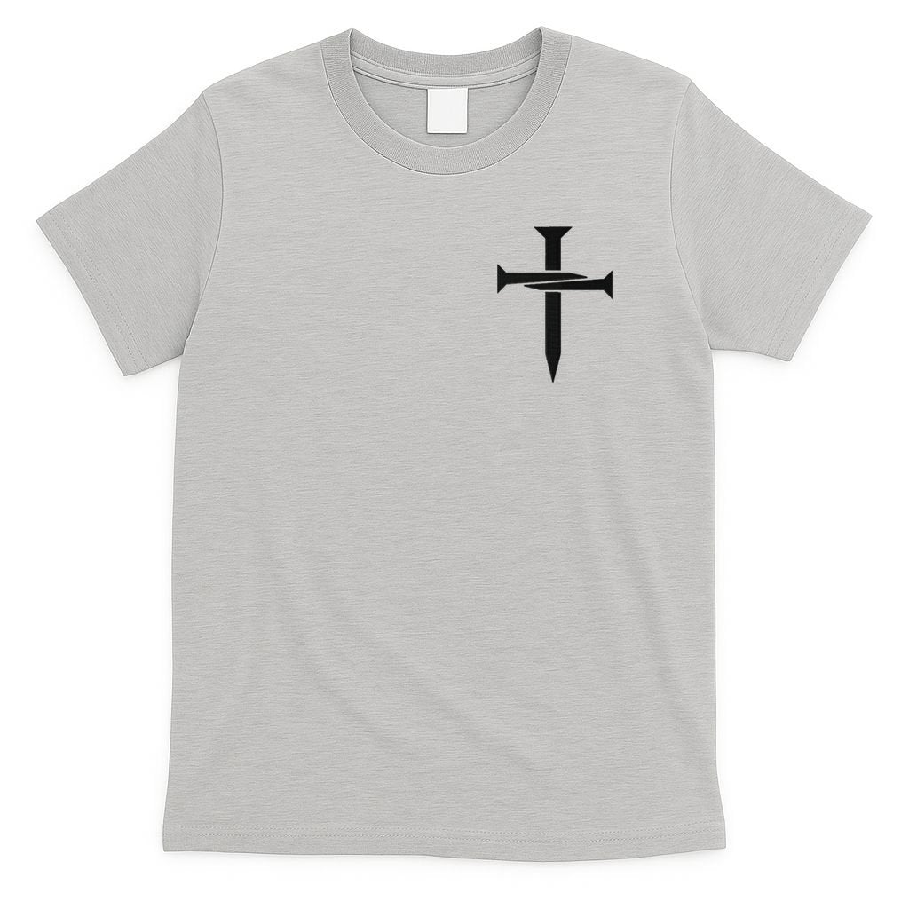 Jesus Christ 3 Nails Cross Christian Hope Faith Love Embroidered Embroidered T-Shirt