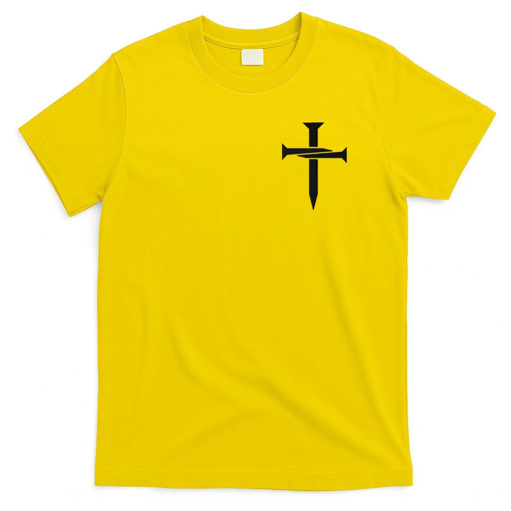 Jesus Christ 3 Nails Cross Christian Hope Faith Love Embroidered Embroidered T-Shirt