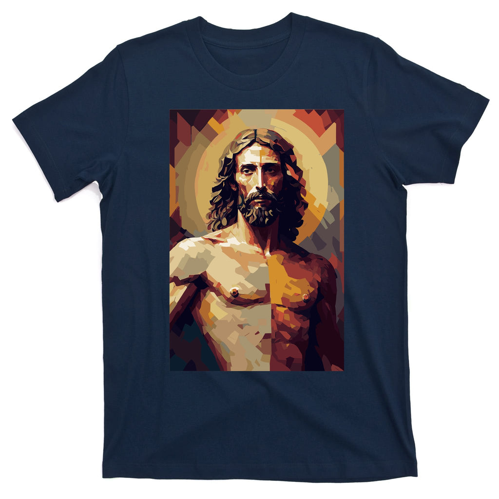 Jesus Christ Stained Glass Art T-Shirt