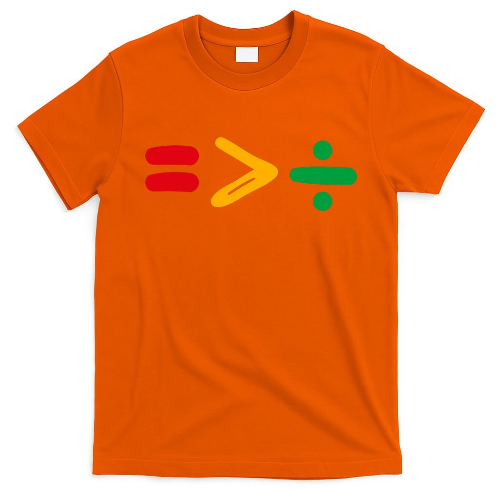 Juneteenth Equality Is Greater Than Division Afro T-Shirt