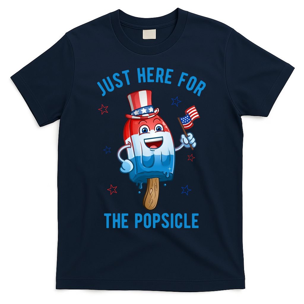 Just Here For The Popsicle 4th Of July Funny Festive T-Shirt