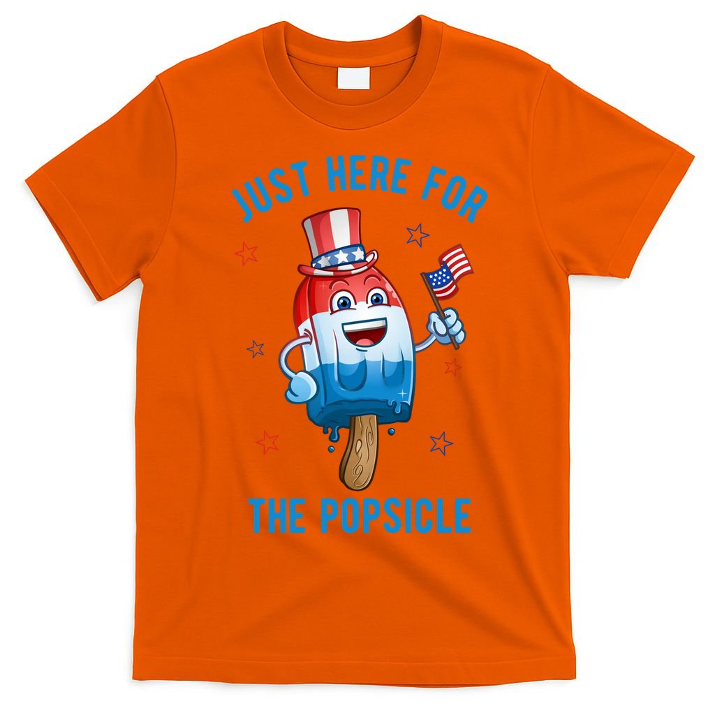 Just Here For The Popsicle 4th Of July Funny Festive T-Shirt