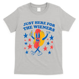 Just Here For The Wieners Funny Hot Dog 4th Of July T-Shirt