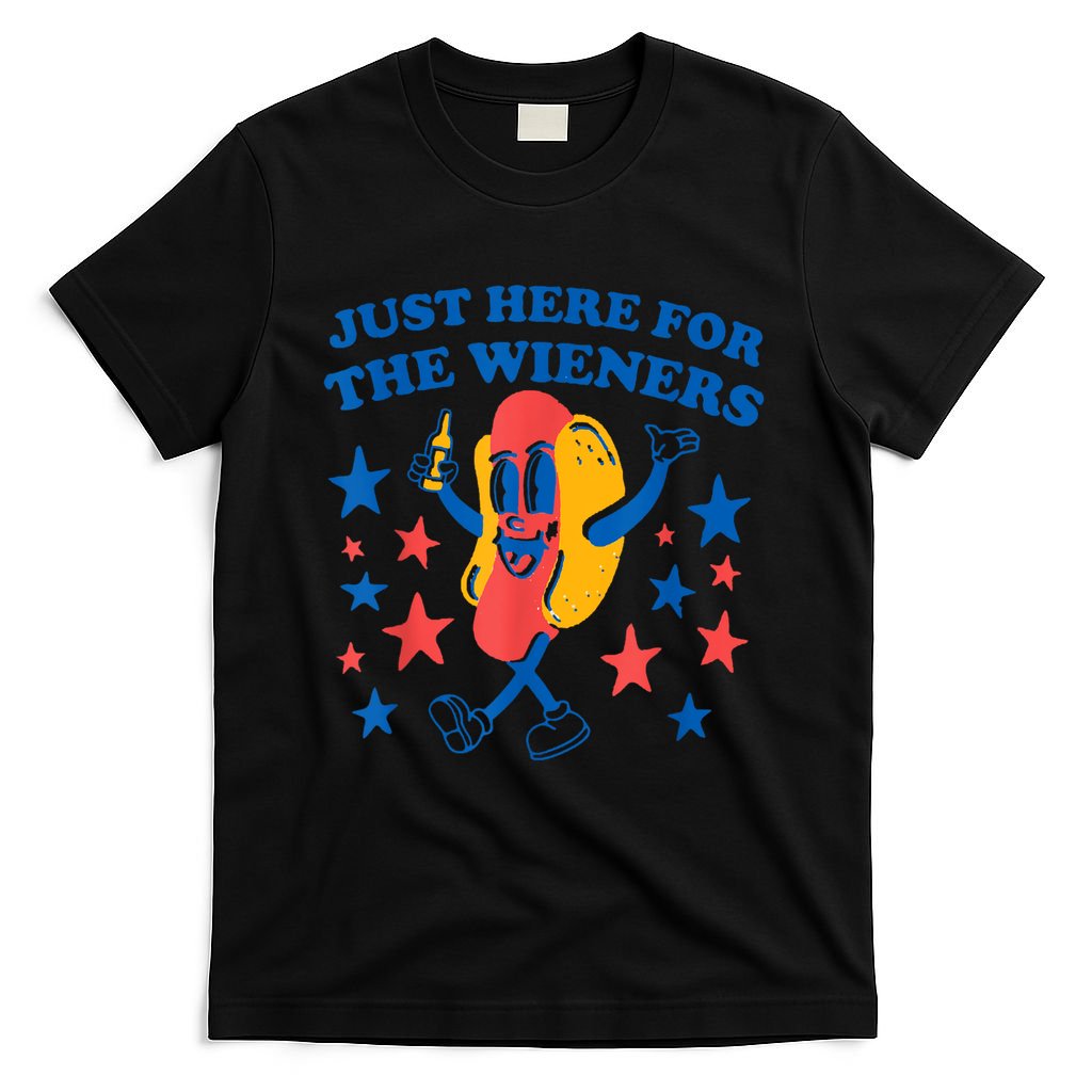 Just Here For The Wieners Funny Hot Dog 4th Of July T-Shirt