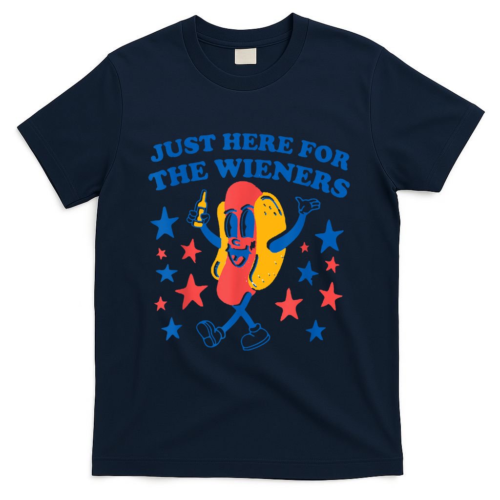Just Here For The Wieners Funny Hot Dog 4th Of July T-Shirt