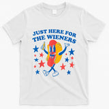 Just Here For The Wieners Funny Hot Dog 4th Of July T-Shirt