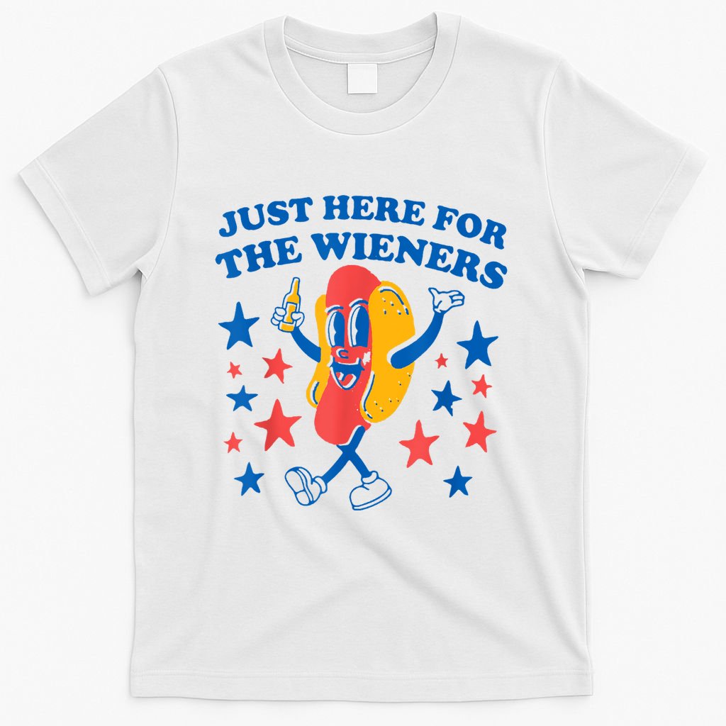 Just Here For The Wieners Funny Hot Dog 4th Of July T-Shirt