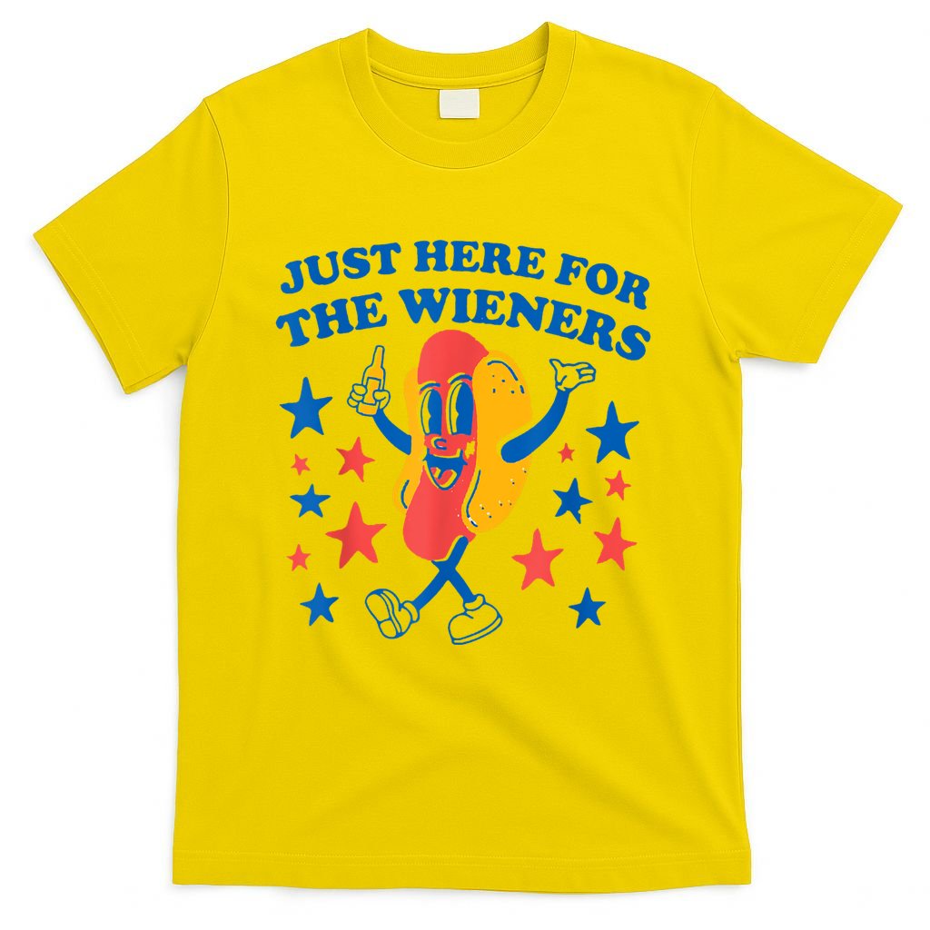 Just Here For The Wieners Funny Hot Dog 4th Of July T-Shirt