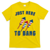 Just Here To Bang Funny 4th Of July T-Shirt