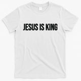 Jesus Is King Simple Christian Minimalist Embroidered T-Shirt