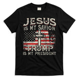 Jesus Is My Savior Trump Is My President American Flag T-Shirt
