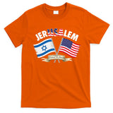 Jerusalem Israel Usa American Flag T-Shirt