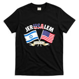 Jerusalem Israel Usa American Flag T-Shirt