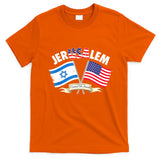 Jerusalem Israel Usa American Flag T-Shirt