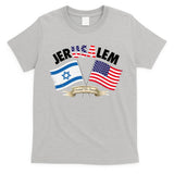 Jerusalem Israel Usa American Flag T-Shirt
