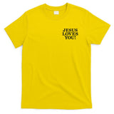 Jesus Loves You Christian Hope Faith Charity Black Embroidered Embroidered T-Shirt