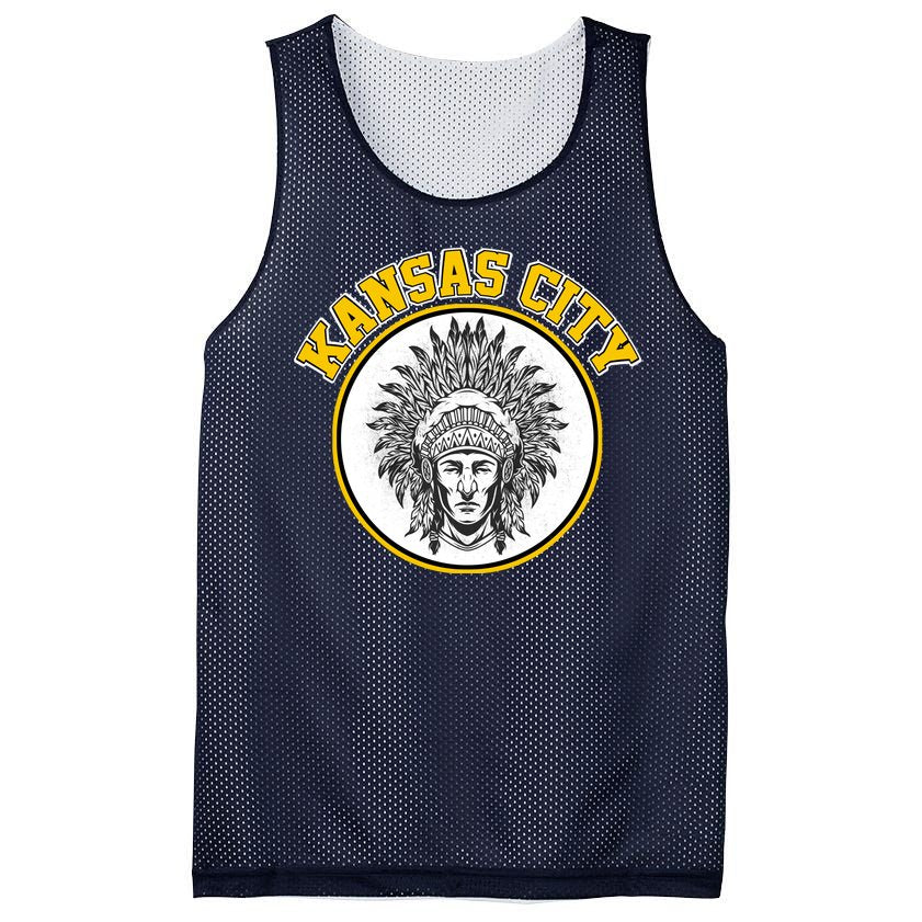 Kansas City Football Vintage Retro KC Logo Mesh Reversible Basketball Jersey Tank