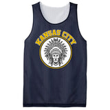 Kansas City Football Vintage Retro KC Logo Mesh Reversible Basketball Jersey Tank