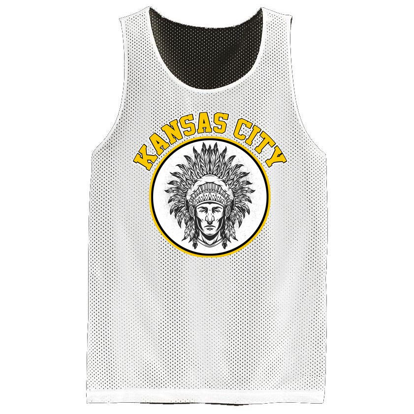 Kansas City Football Vintage Retro KC Logo Mesh Reversible Basketball Jersey Tank