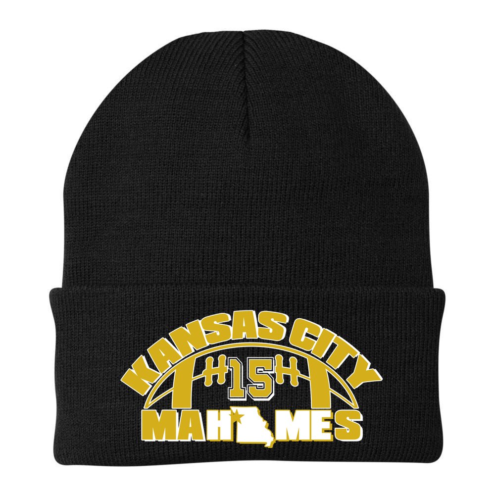 Kansas City Mahomes Football Fan Knit Cap Winter Beanie