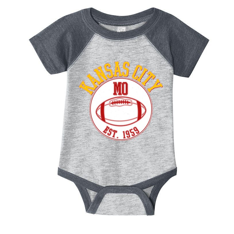 Kansas City MO KC Football EST 1959 Emblem Infant Baby Jersey Bodysuit