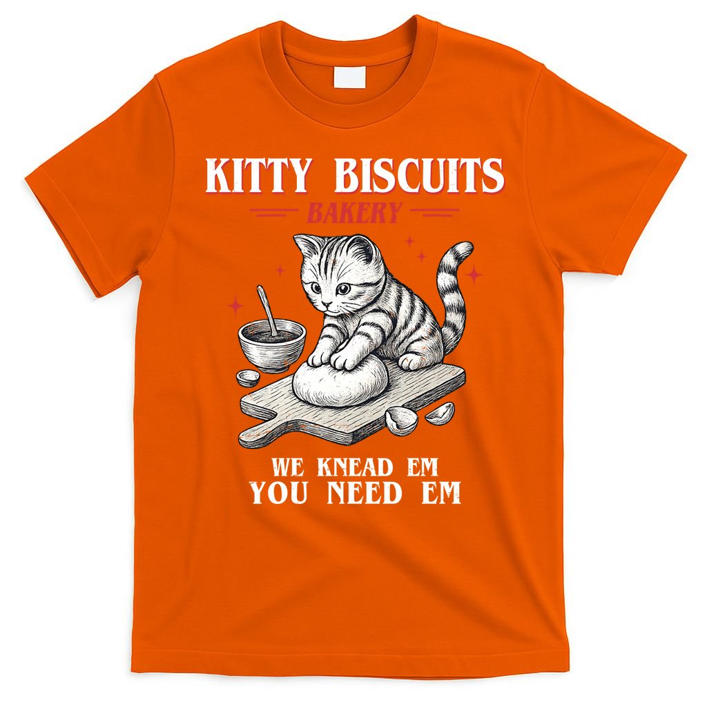 Kitty Biscuits We Knead Em You Need Em Cat Lover Baking T-Shirt