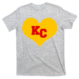 KC Football Heart Kansas City Fan T-Shirt