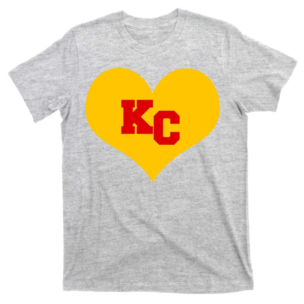 KC Football Heart Kansas City Fan T-Shirt