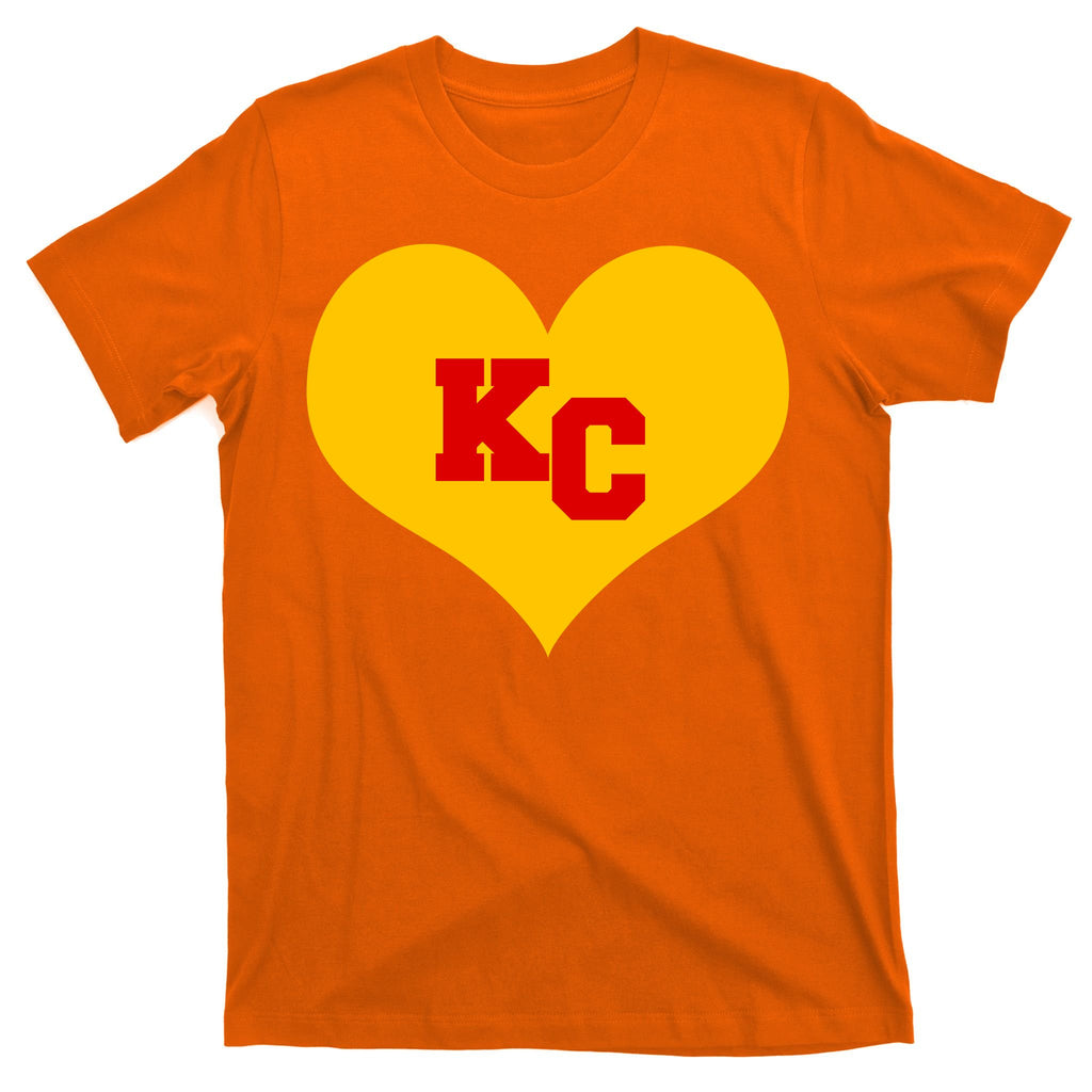 KC Football Heart Kansas City Fan T-Shirt