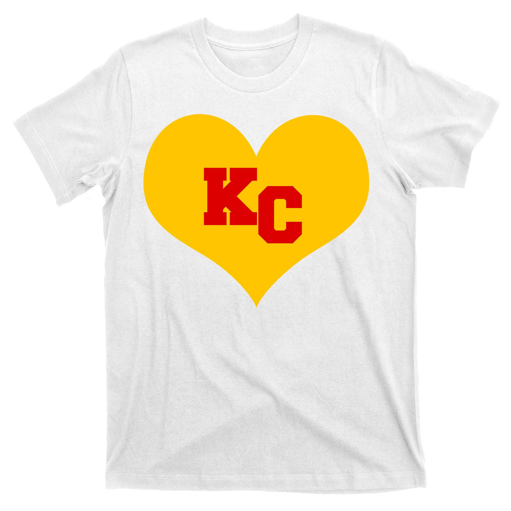 KC Football Heart Kansas City Fan T-Shirt