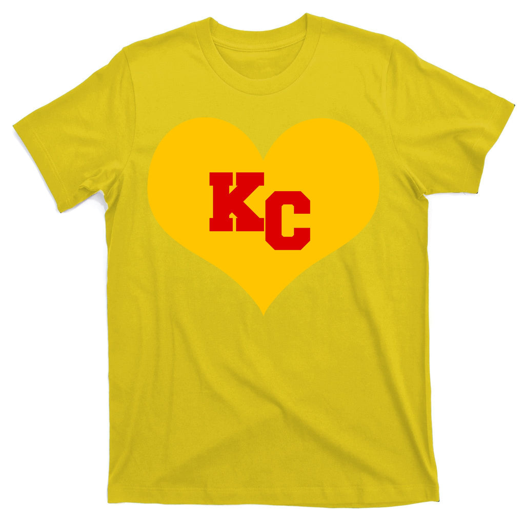KC Football Heart Kansas City Fan T-Shirt