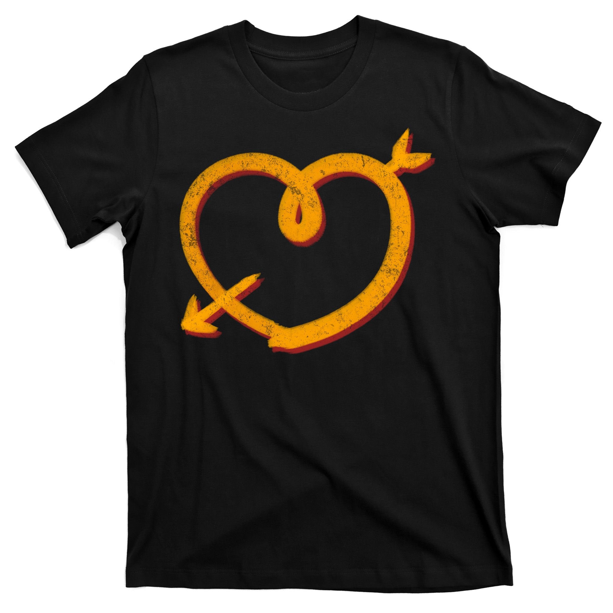 Kansas City Football Team Colors Heart Sports Fan T-Shirt