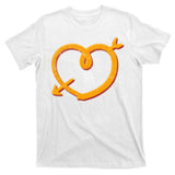 Kansas City Football Team Colors Heart Sports Fan T-Shirt
