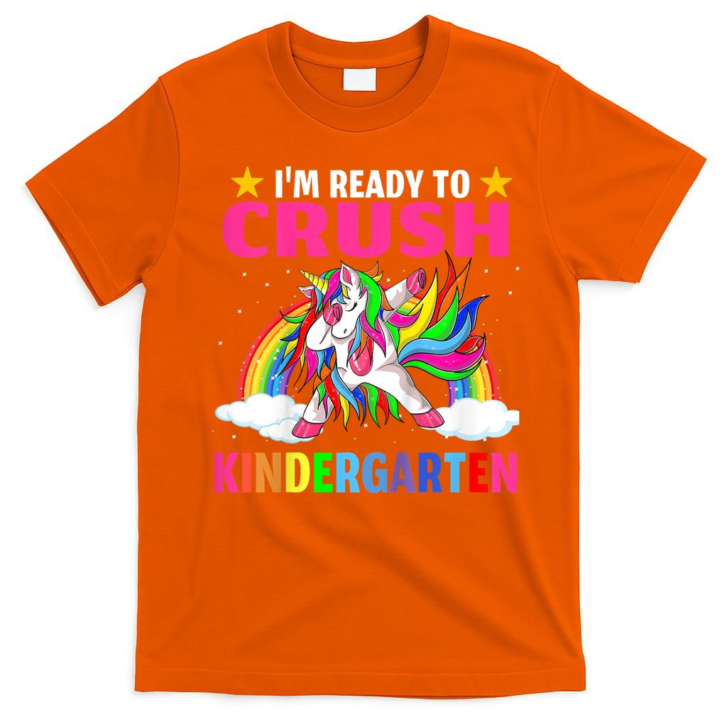 Kids Crush Kindergarten Unicorn Dabbing Back To School For Girl T-Shirt