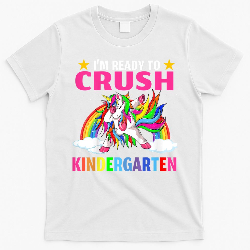 Kids Crush Kindergarten Unicorn Dabbing Back To School For Girl T-Shirt