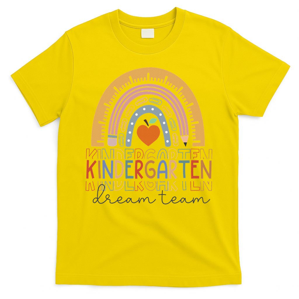 Kindergarten Dream Team Rainbow Welcome Back To School T-Shirt