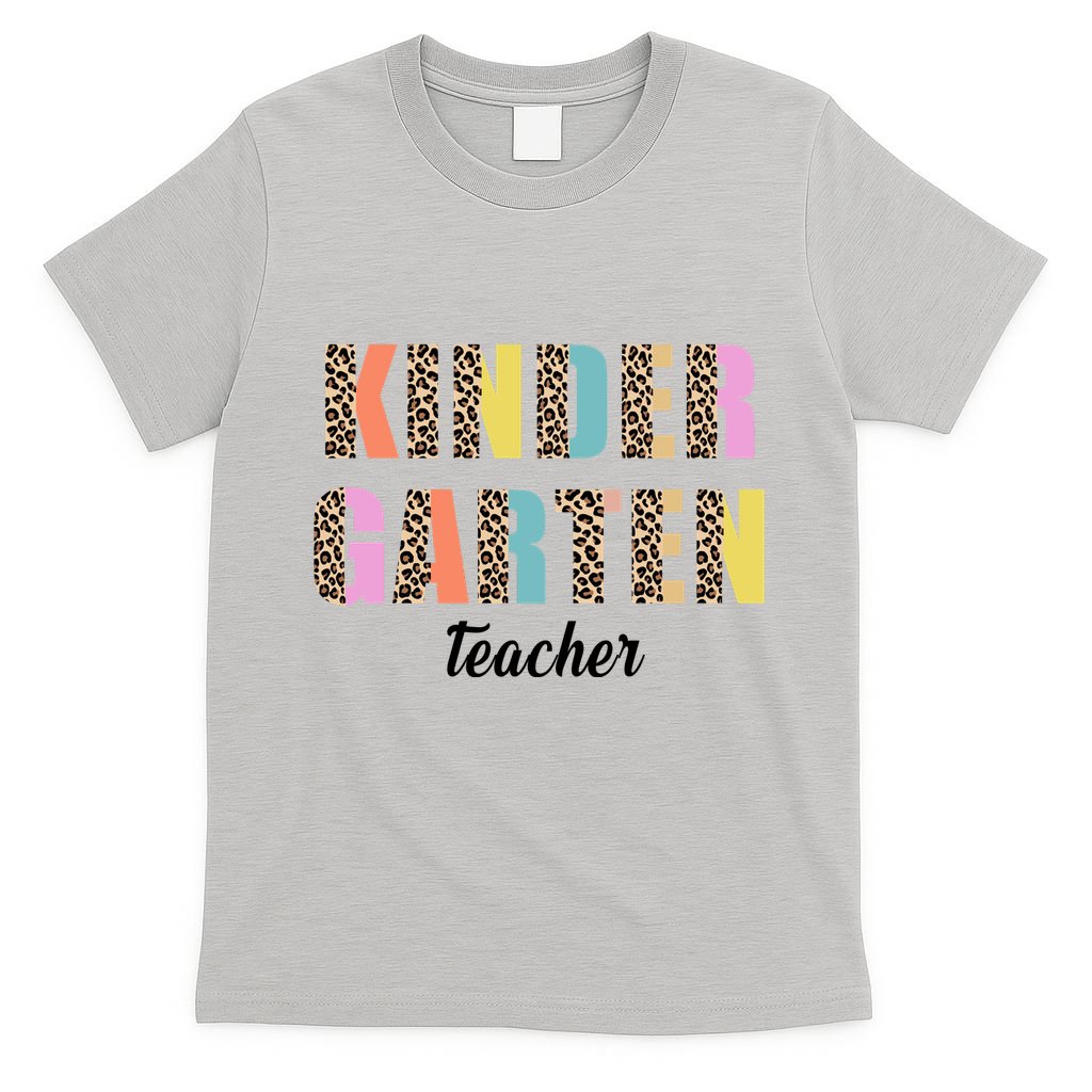 Kinder Garten Teacher Leopard Logo T-Shirt
