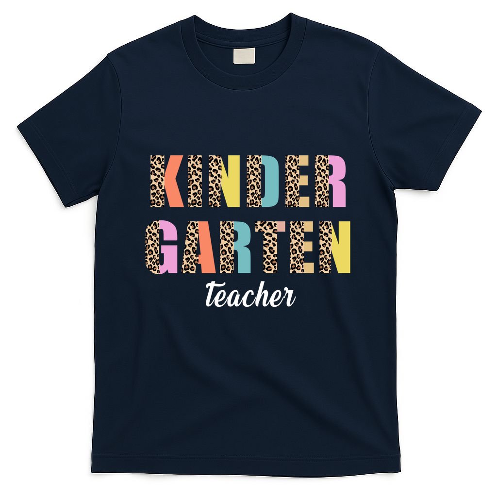 Kinder Garten Teacher Leopard Logo T-Shirt