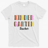 Kinder Garten Teacher Leopard Logo T-Shirt