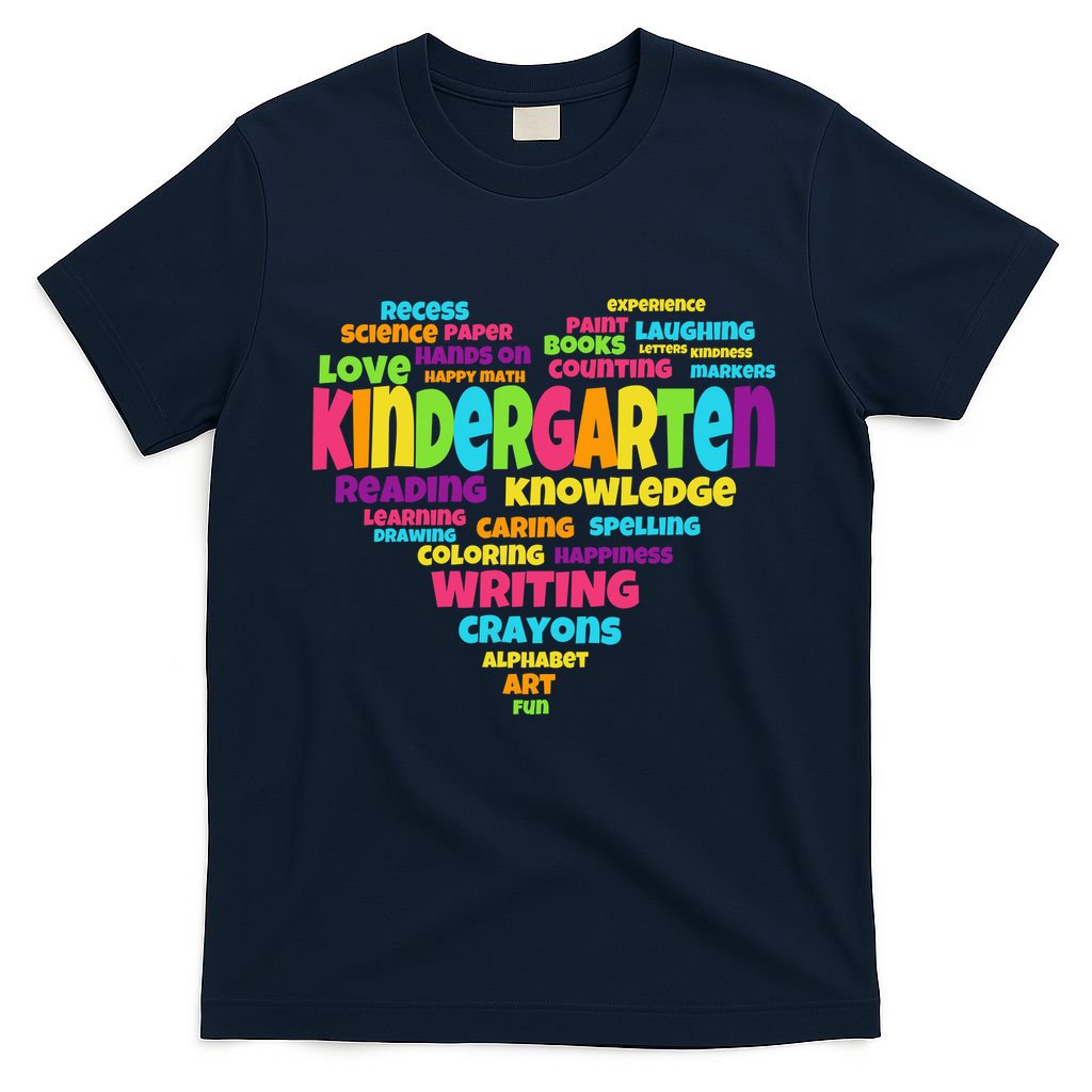Kindergarten Word Marks Heart T-Shirt