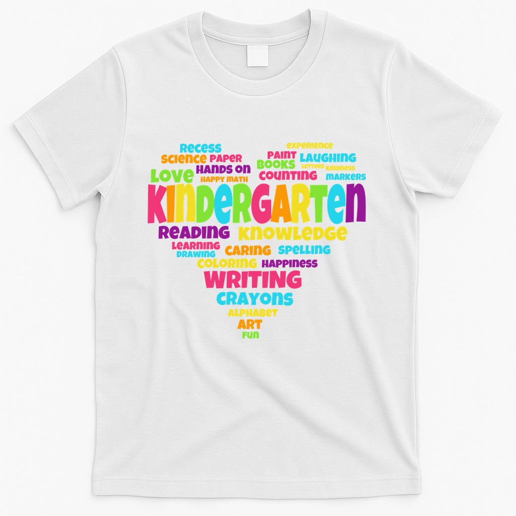 Kindergarten Word Marks Heart T-Shirt