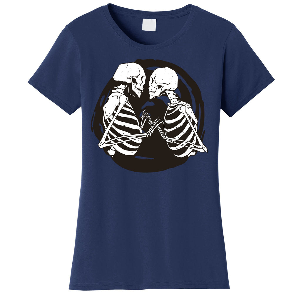 Kissing Skeletons In Love Women's T-Shirt
