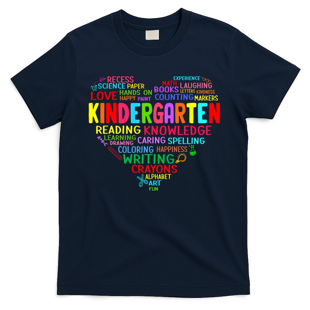 Kindergarten Team Heart Back To School Funny Teacher T-Shirt